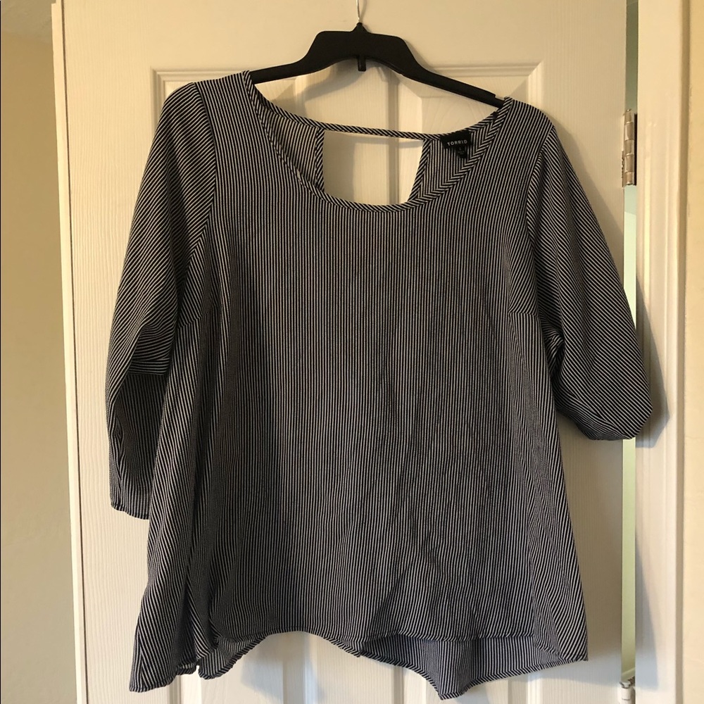 Blouse Navy and White